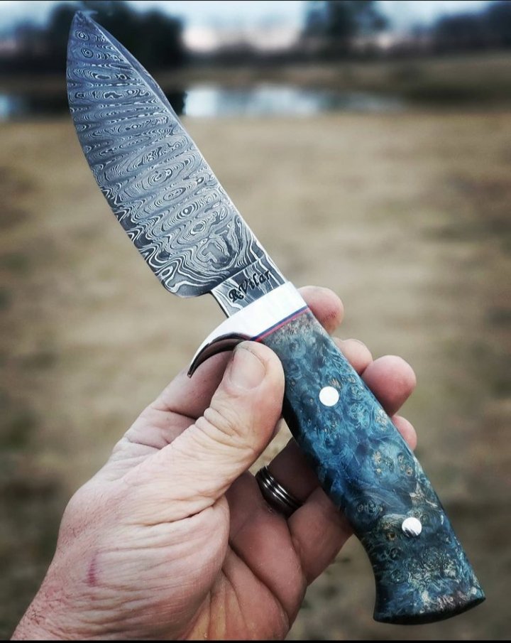 Custom Damascus Hunter Knife